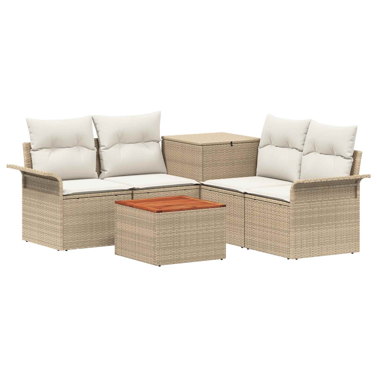Sofa Set 6 stk. 4-Sitzanzahl Beige und Cremeweiß
