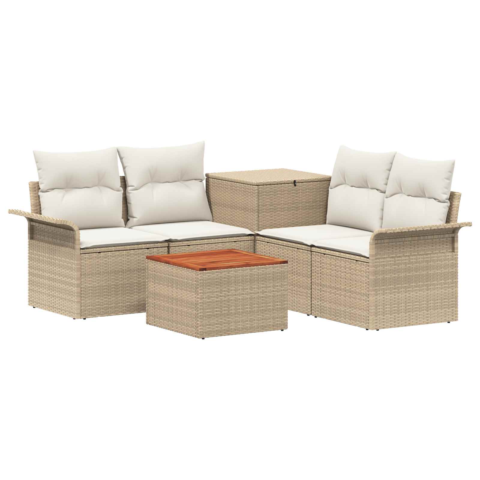 Sofa Set 6 stk. 4-Sitzanzahl Beige und Cremeweiß