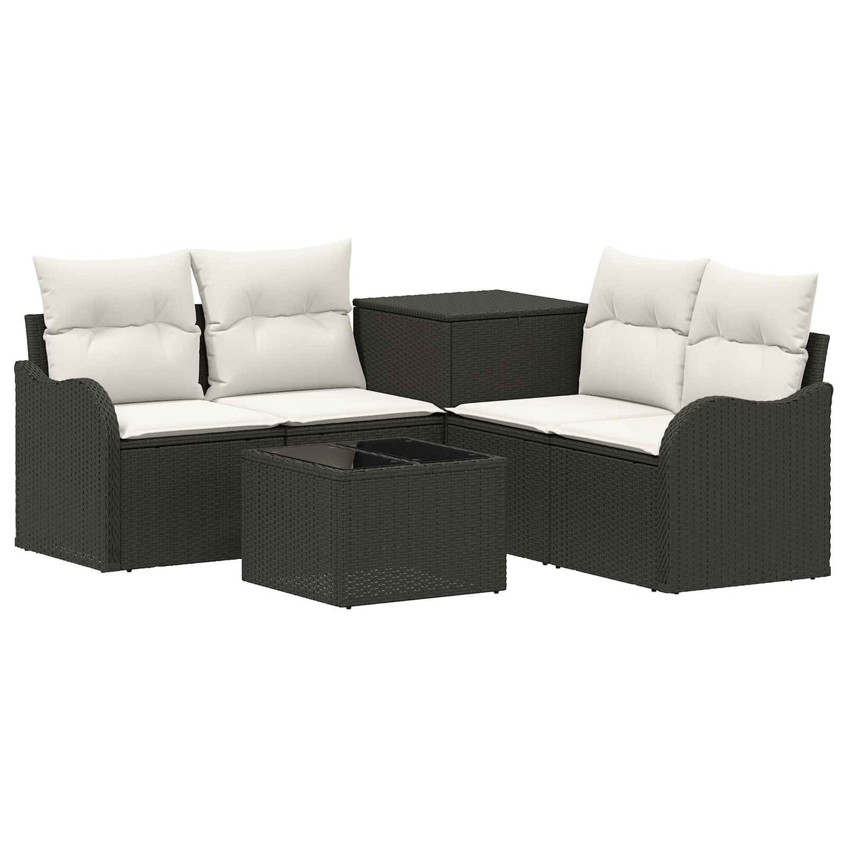 Sofa Set 6 stk. Schwarz und Cremeweiß 55 x 55 x 37 cm