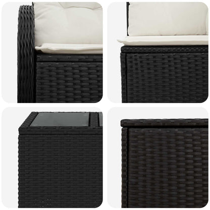 Sofa Set 6 stk. Schwarz und Cremeweiß 55 x 55 x 37 cm