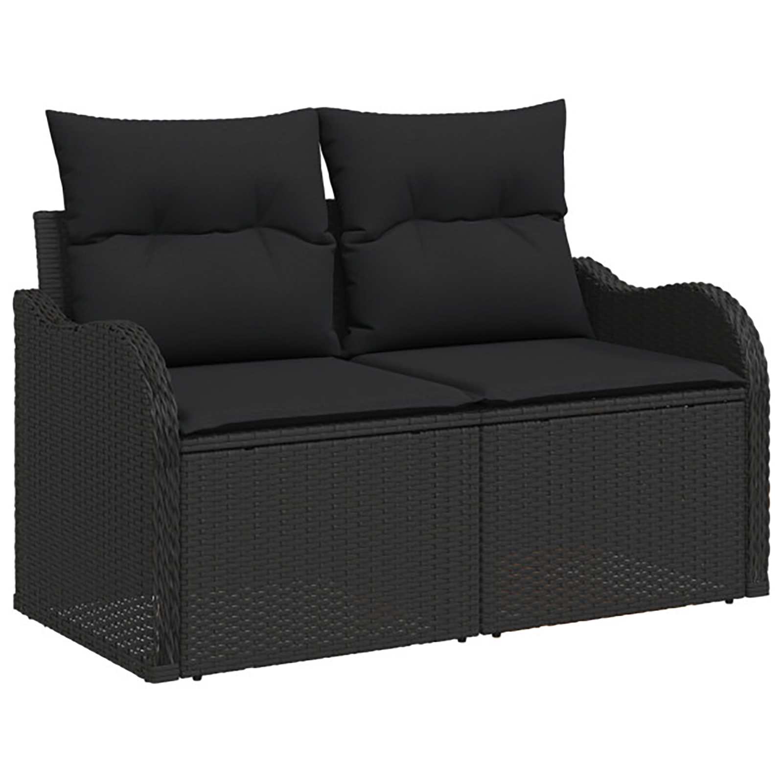 Sofa Set 6 stk. Schwarz Polyrattan und Stahl