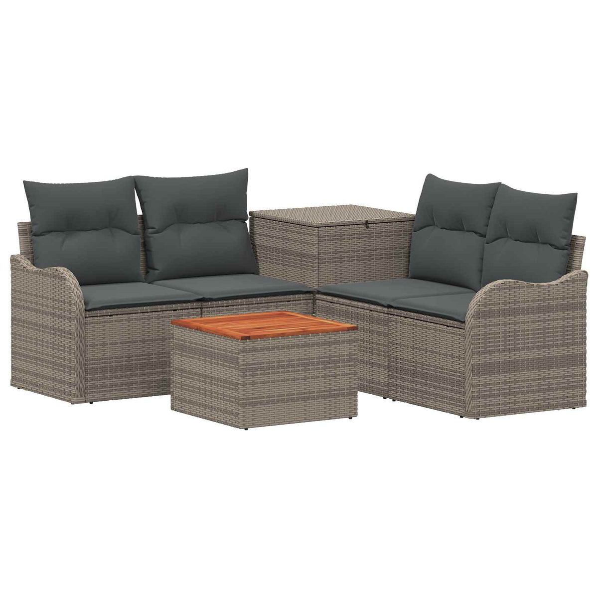 Sofa Set 6 stk. Grau und Dunkelgrau 55 x 55 x 37 cm