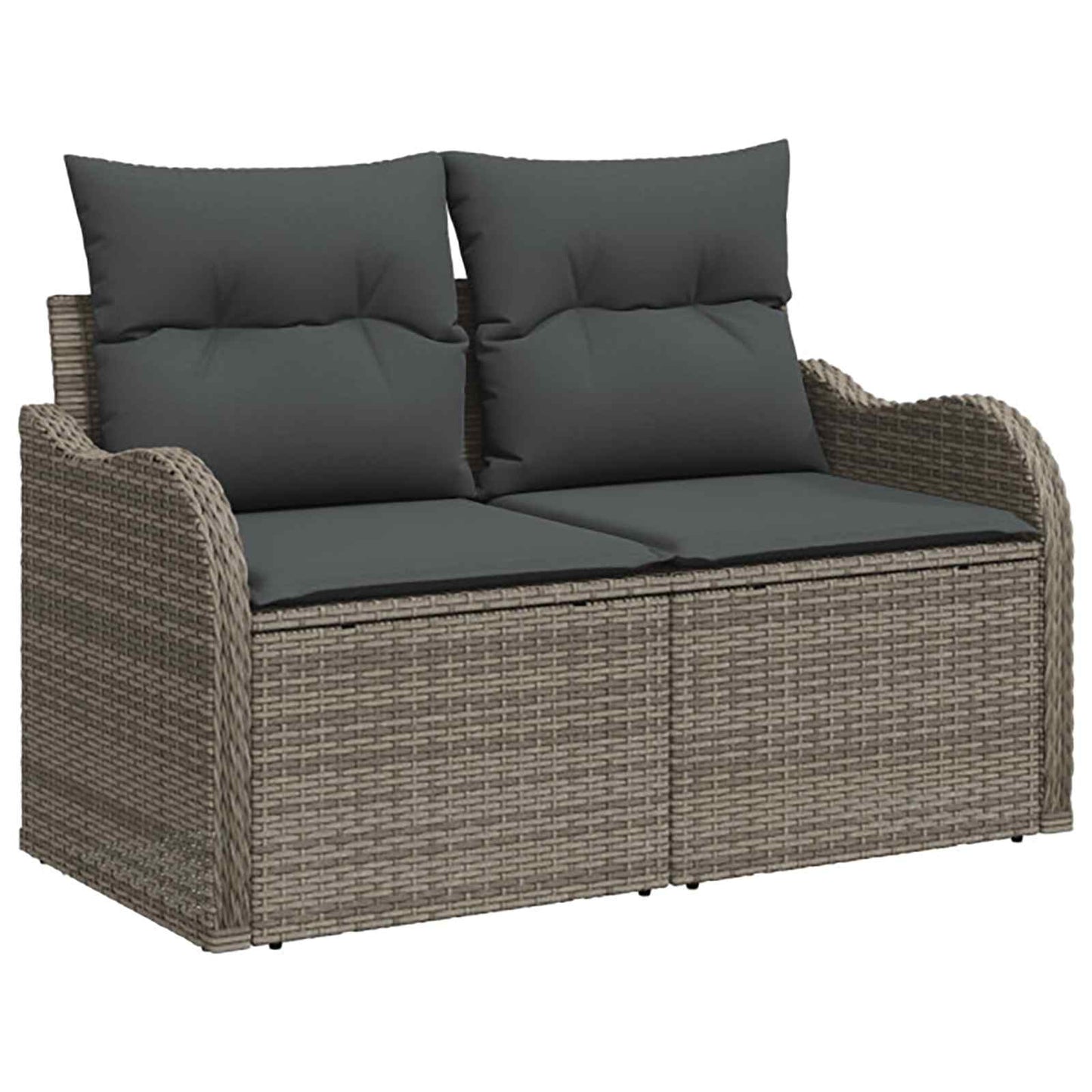 Sofa Set 6 stk. Grau und Dunkelgrau Polyrattan und Stahl