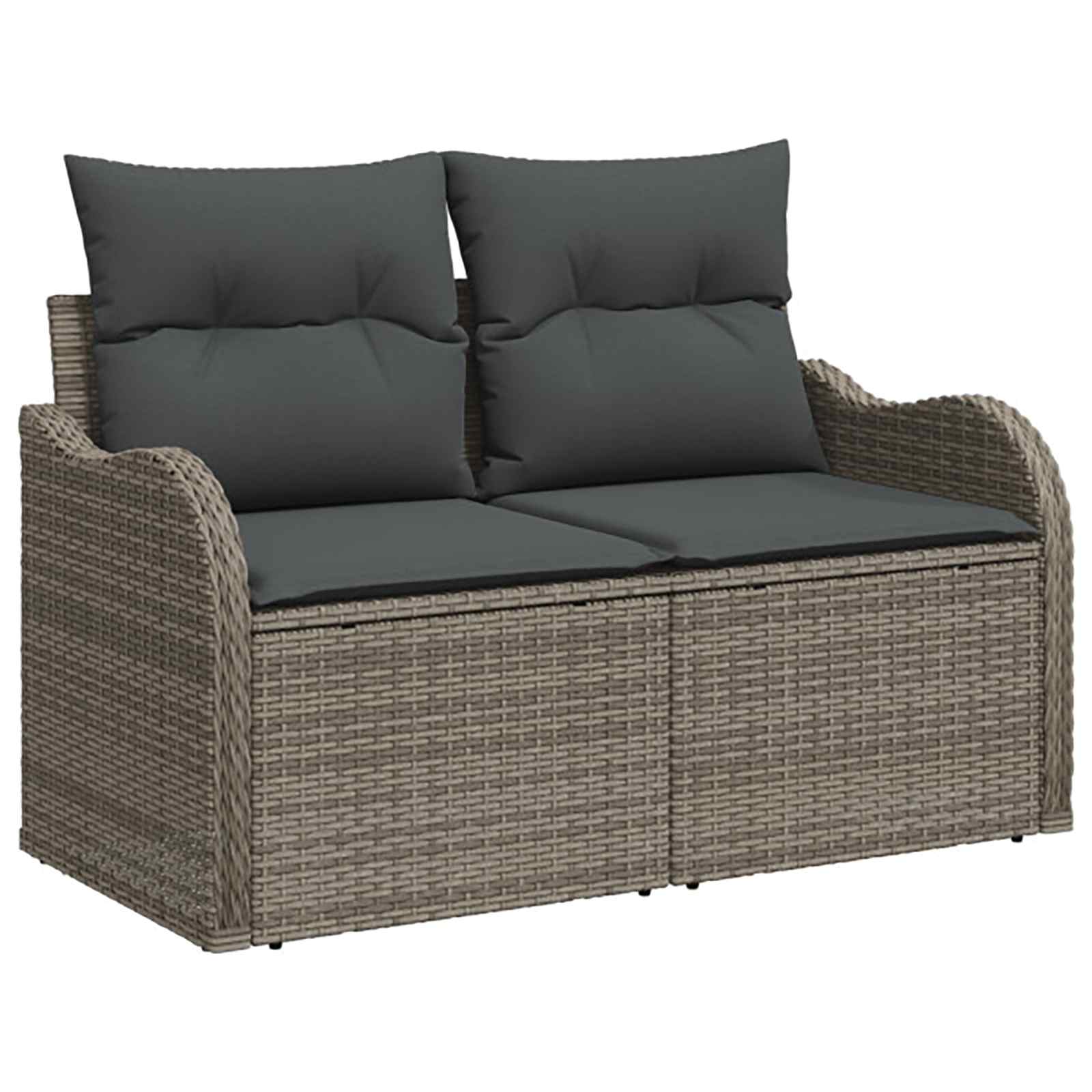 Sofa Set 6 stk. Grau und Dunkelgrau Polyrattan und Stahl