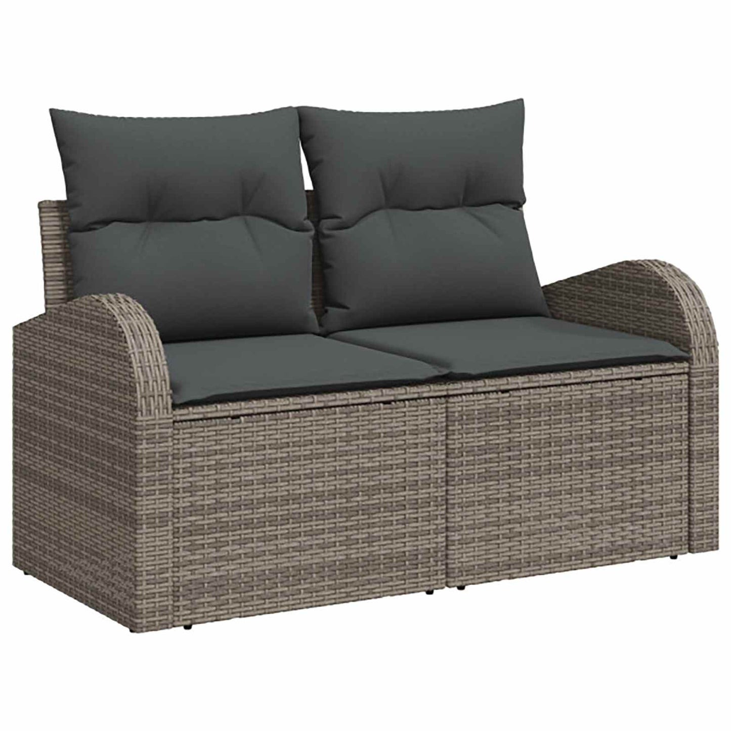 Sofa Set 6 stk. Grau und Dunkelgrau Polyrattan und Stahl
