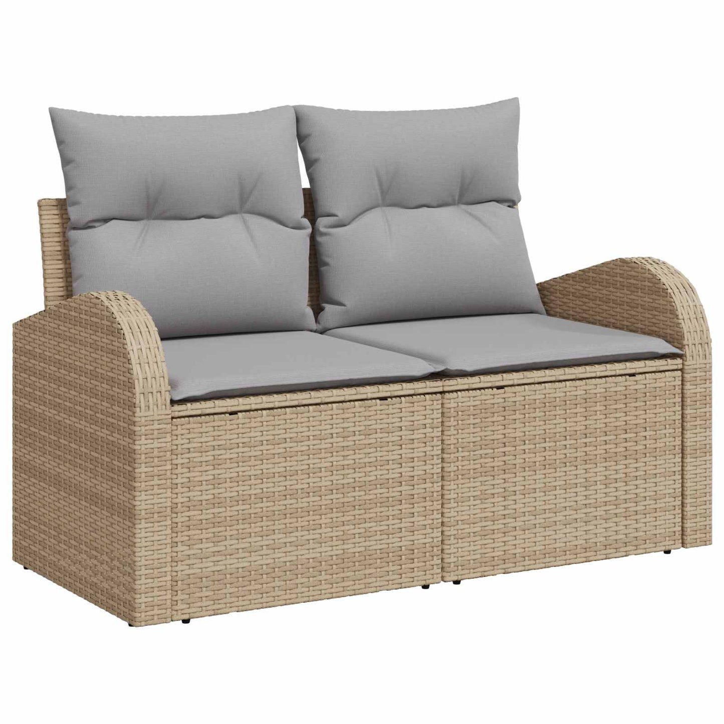 Sofa Set 6 stk. Beige und Hellgrau Polyrattan und Stahl