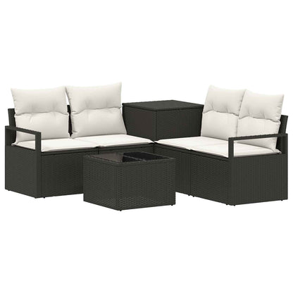 Sofa Set 6 stk. Schwarz und Cremeweiß 55 x 55 x 37 cm