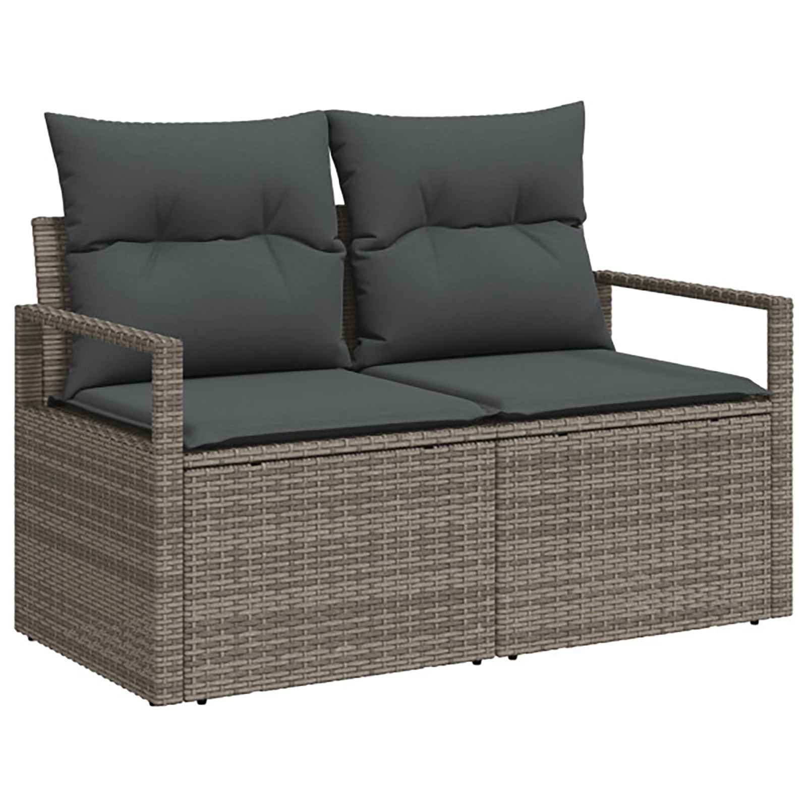 Sofa Set 6 stk. Grau und Dunkelgrau Polyrattan und Stahl