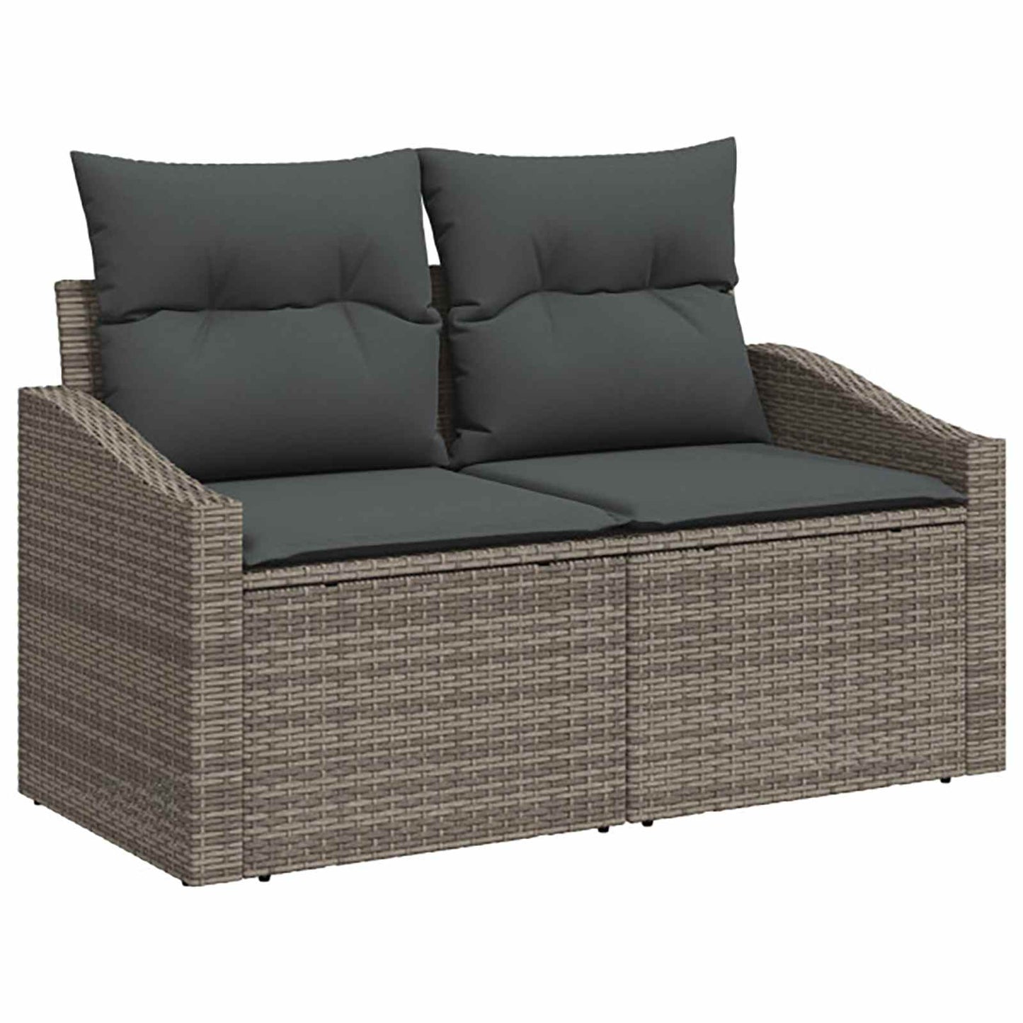 Sofa Set 6 stk. Grau und Dunkelgrau Polyrattan und Stahl