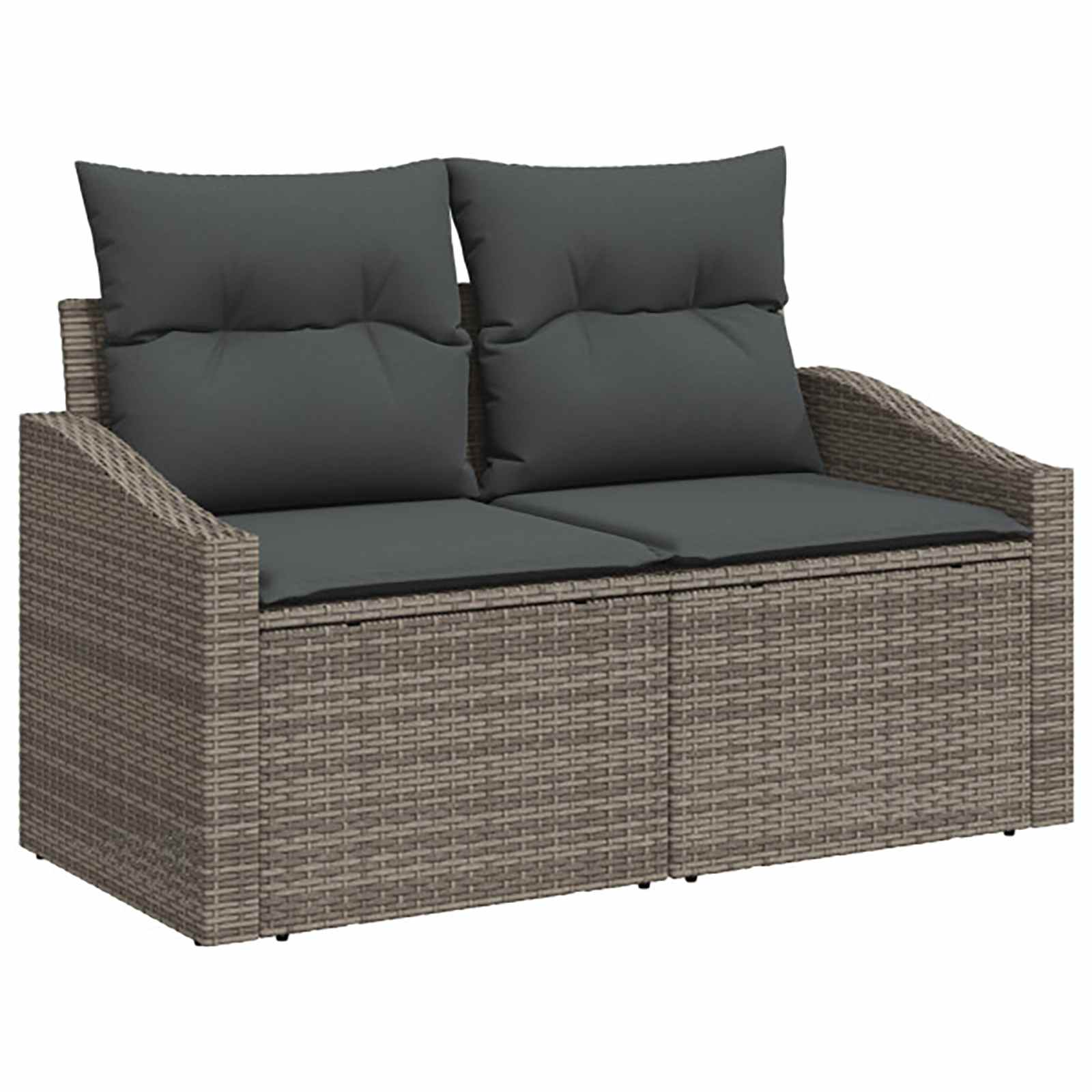 Sofa Set 6 stk. Grau und Dunkelgrau Polyrattan und Stahl