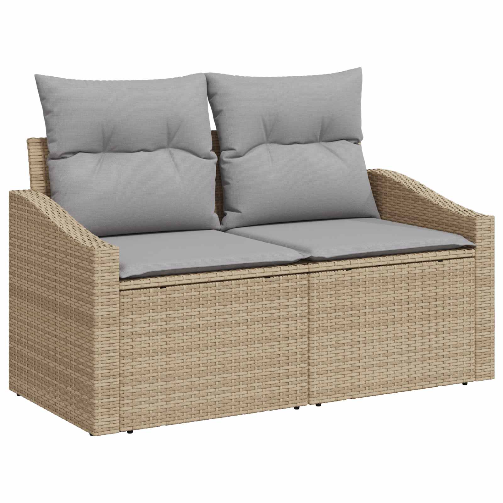 Sofa Set 6 stk. Beige und Hellgrau Polyrattan und Stahl