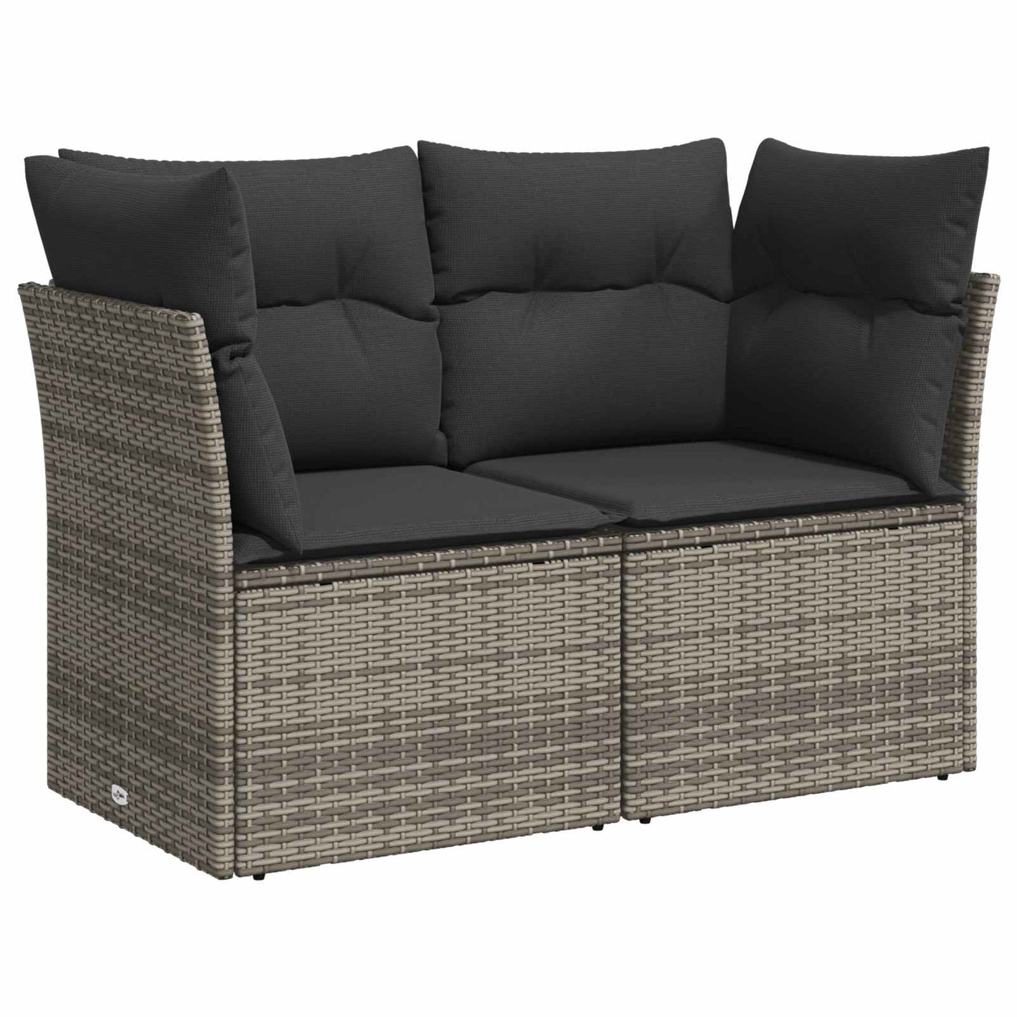 Sofa Set 6 stk. Grau und Dunkelgrau Polyrattan und Stahl