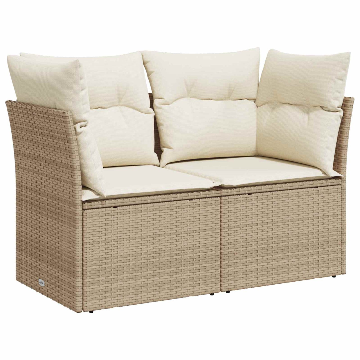 Sofa Set 6 stk. Beige und Cremeweiß Polyrattan und Stahl