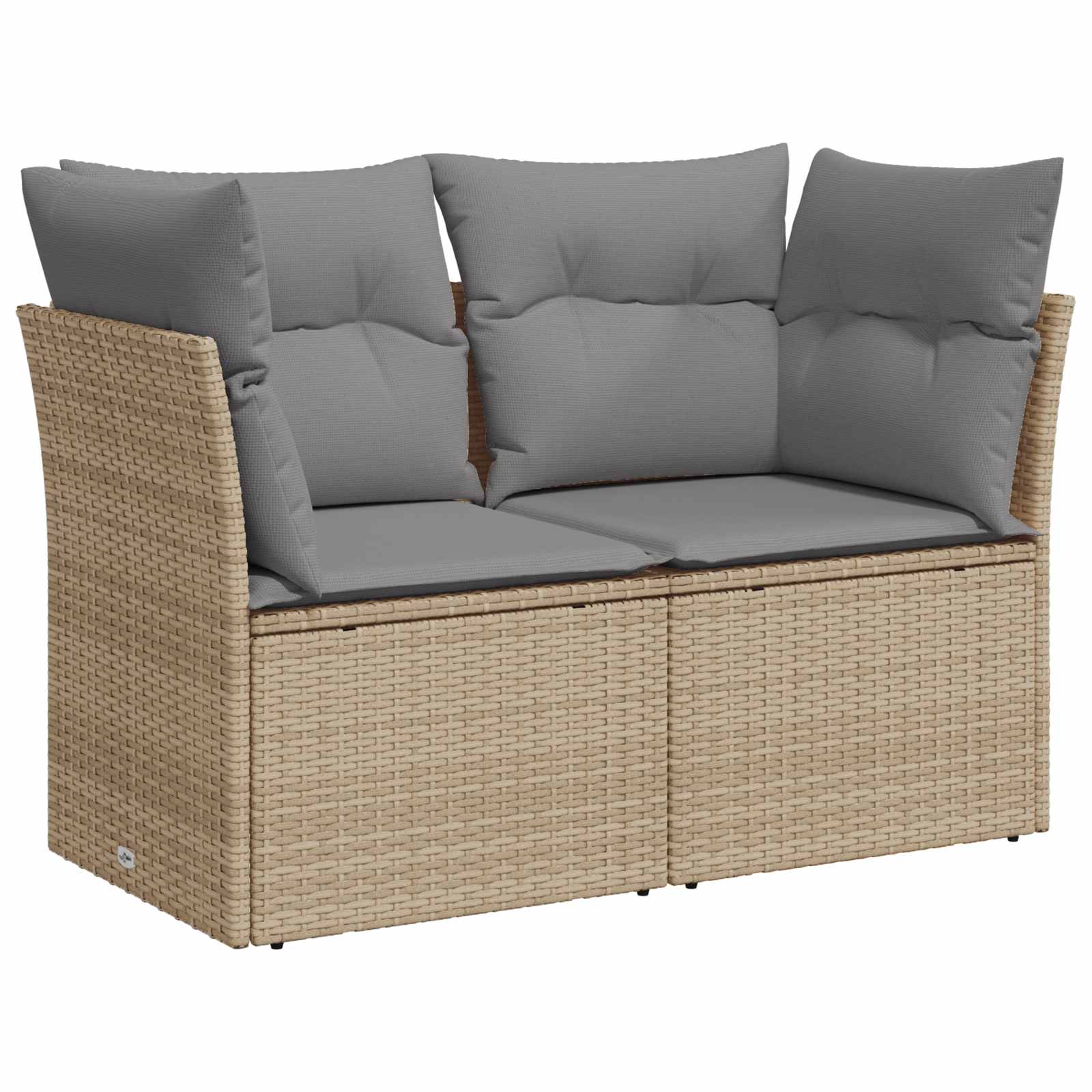 Sofa Set 6 stk. Beige und Hellgrau Polyrattan und Stahl