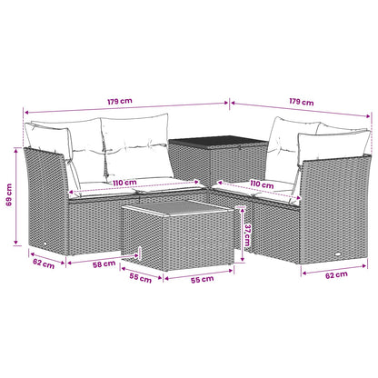 Sofa Set 6 stk. Beige und Hellgrau 55 x 55 x 37 cm