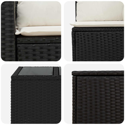 Sofa Set 6 stk. Schwarz und Cremeweiß 55 x 55 x 37 cm
