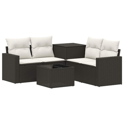 Sofa Set 6 stk. Schwarz und Cremeweiß 55 x 55 x 37 cm