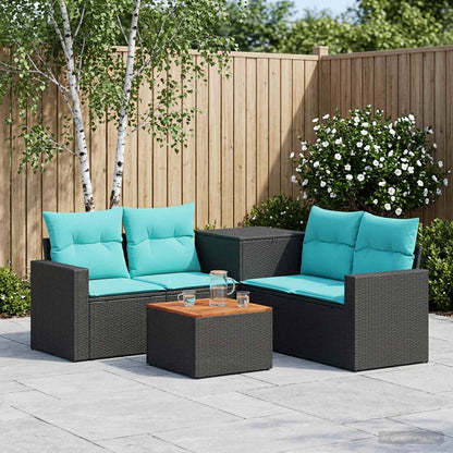 Sofa Set 6 stk. Schwarz und Blau 55 x 55 x 37 cm
