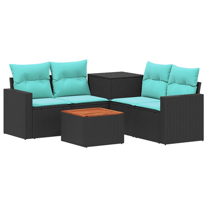 Sofa Set 6 stk. Schwarz und Blau 55 x 55 x 37 cm