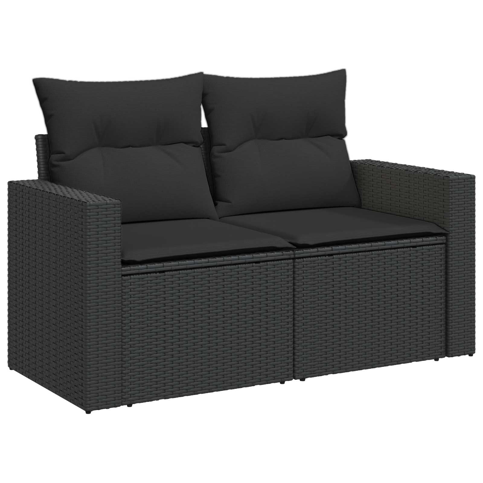Sofa Set 6 stk. Schwarz Polyrattan und Stahl
