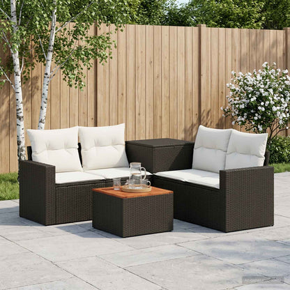 Sofa Set 6 stk. Schwarz und Cremeweiß 55 x 55 x 37 cm