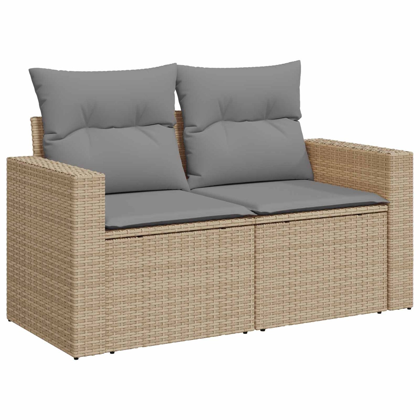 Sofa Set 6 stk. Beige und Hellgrau Polyrattan und Stahl
