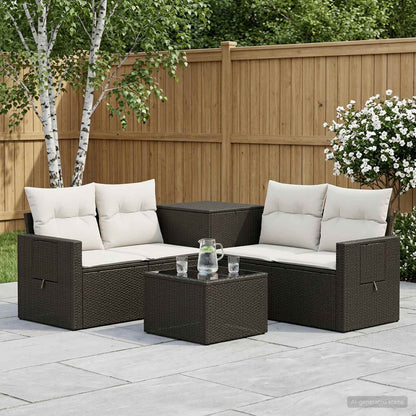 Sofa Set 6 stk. Schwarz und Cremeweiß 55 x 55 x 37 cm