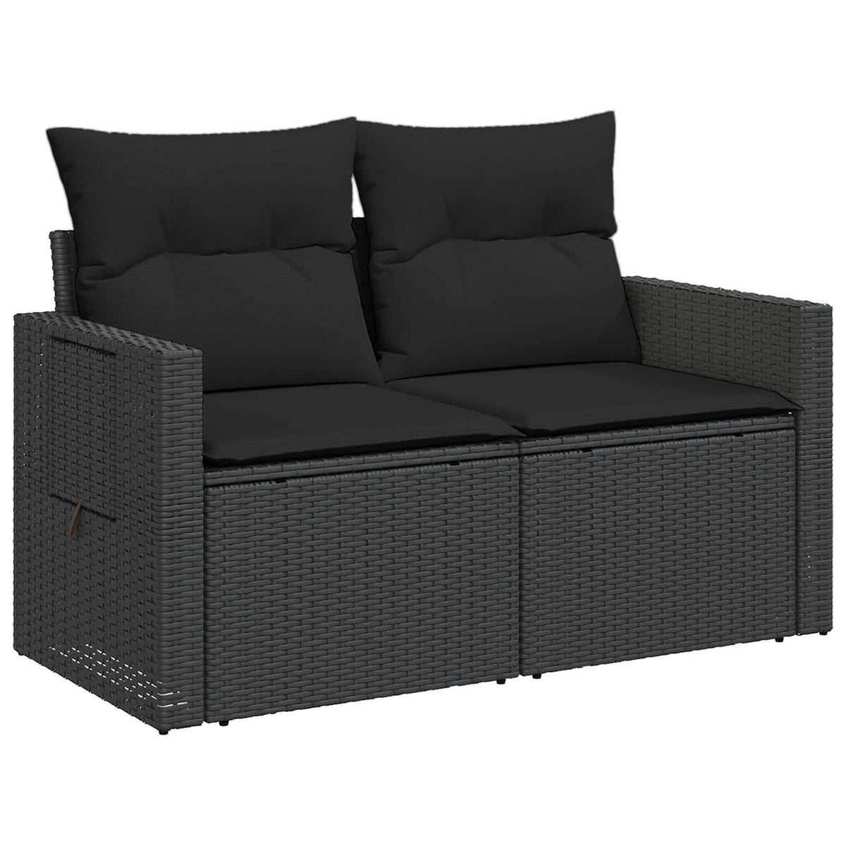 Sofa Set 6 stk. Schwarz 55 x 55 x 37 cm Polyrattan und Stahl