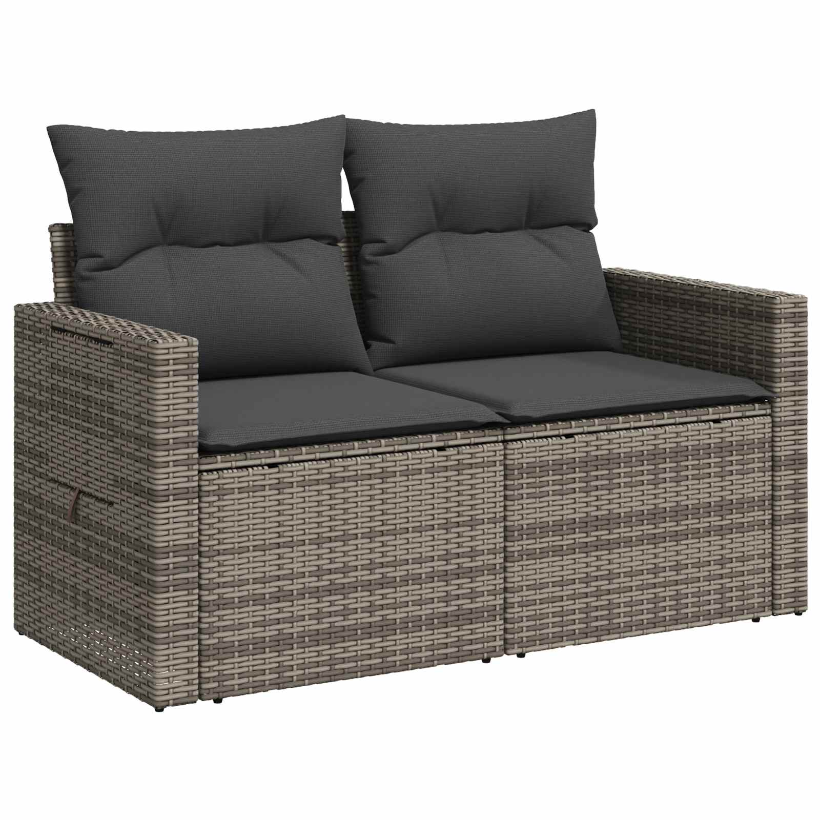 Sofa Set 6 stk. Grau und Dunkelgrau Polyrattan und Stahl