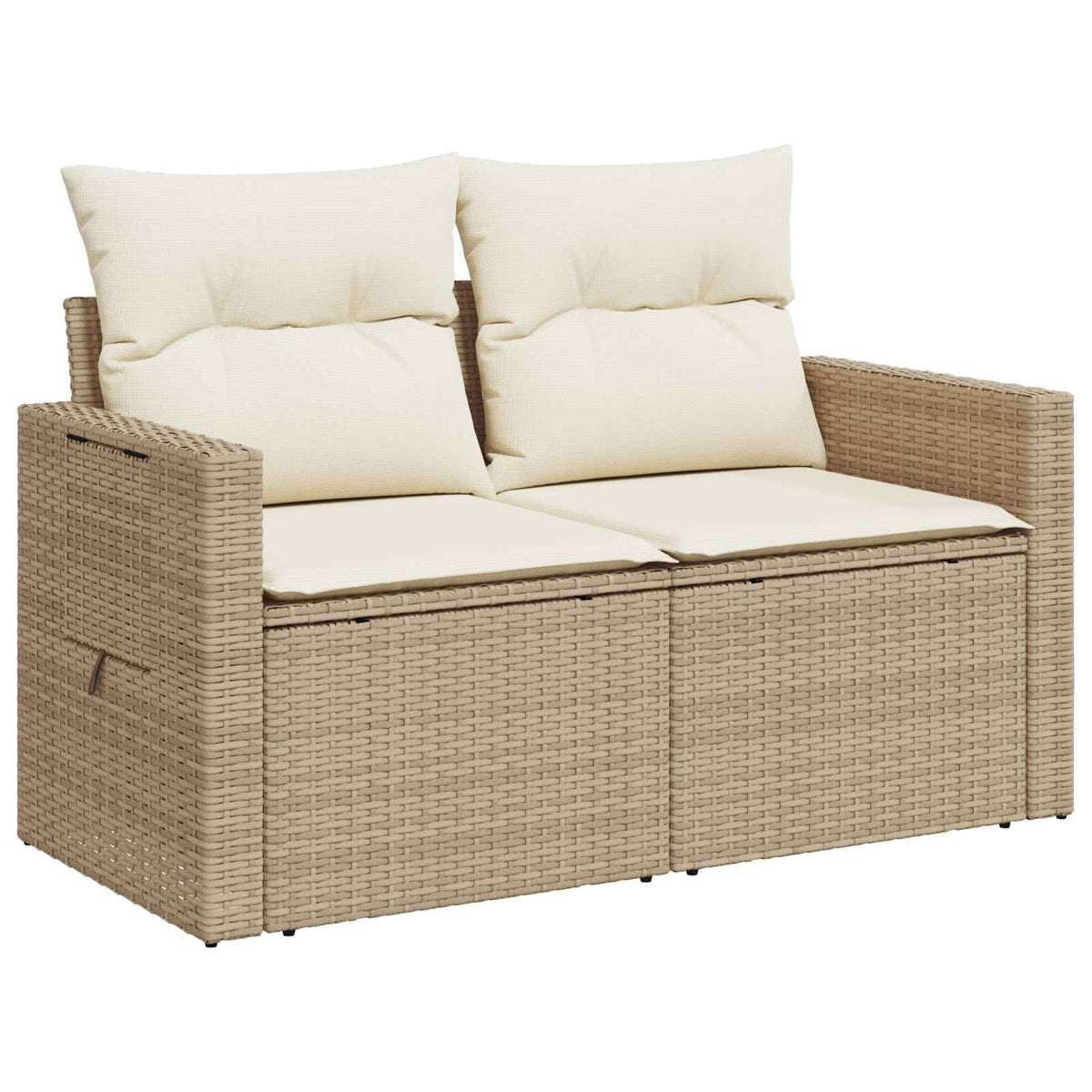 Sofa Set 6 stk. Beige und Cremeweiß Polyrattan und Stahl