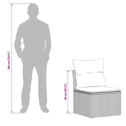 Sofa Set 6 stk. Beige und Cremeweiß Polyrattan und Stahl