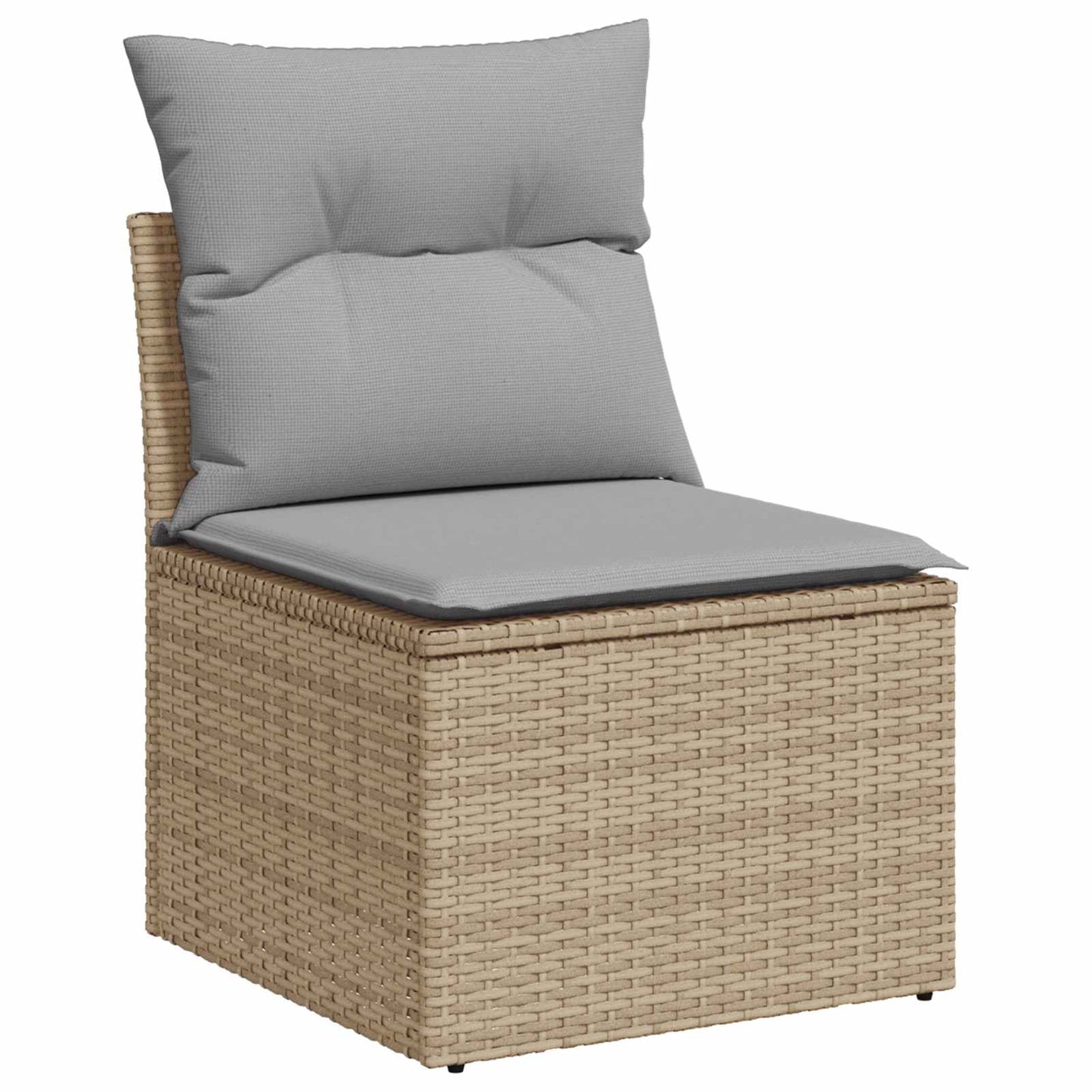 Sofa Set 6 stk. Beige und Hellgrau Polyrattan und Stahl