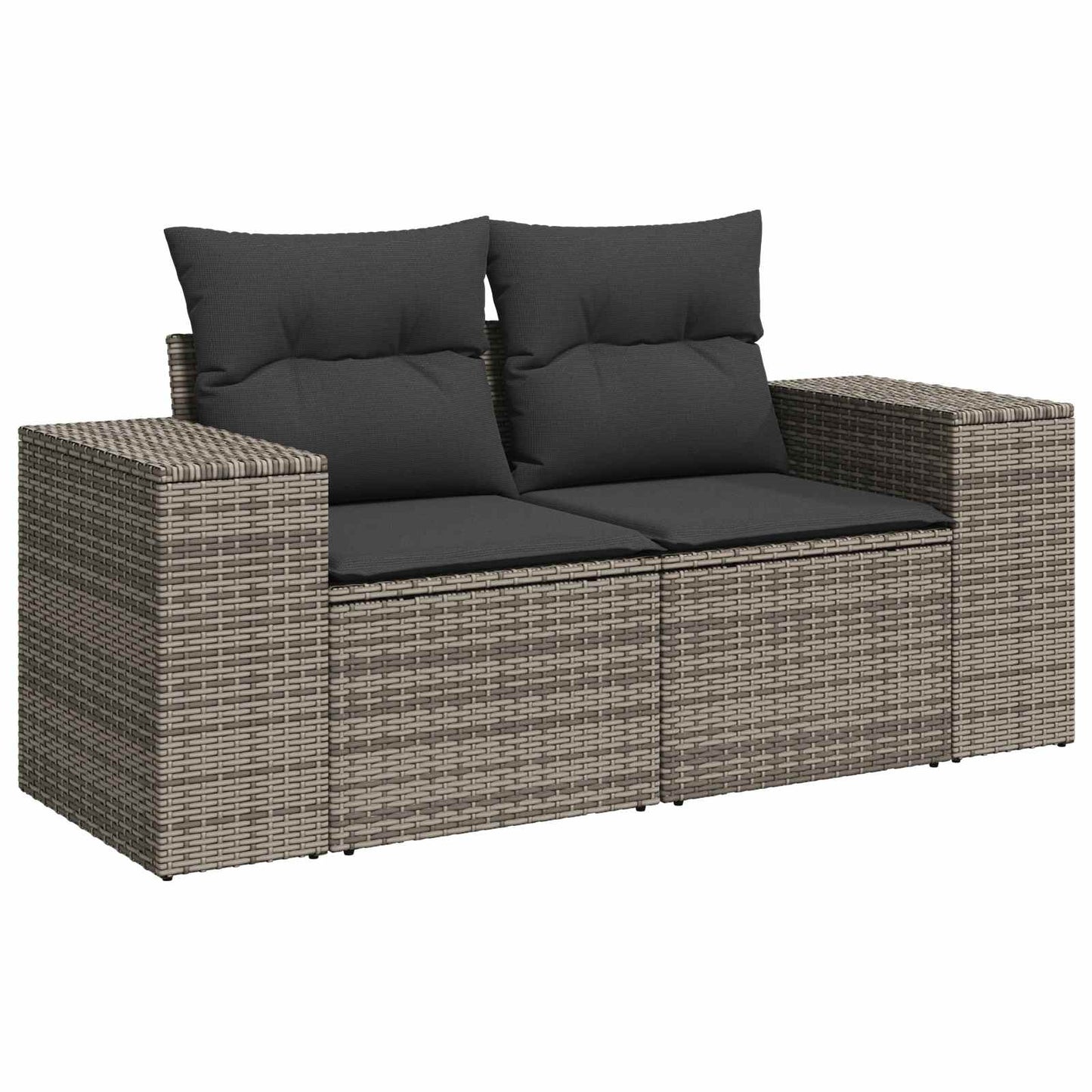 Sofa Set 6 stk. Grau und Dunkelgrau Polyrattan und Stahl