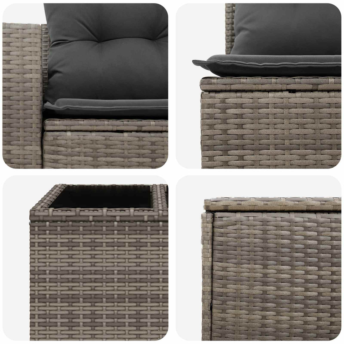 Sofa Set 6 stk. Grau und Dunkelgrau 55 x 55 x 37 cm