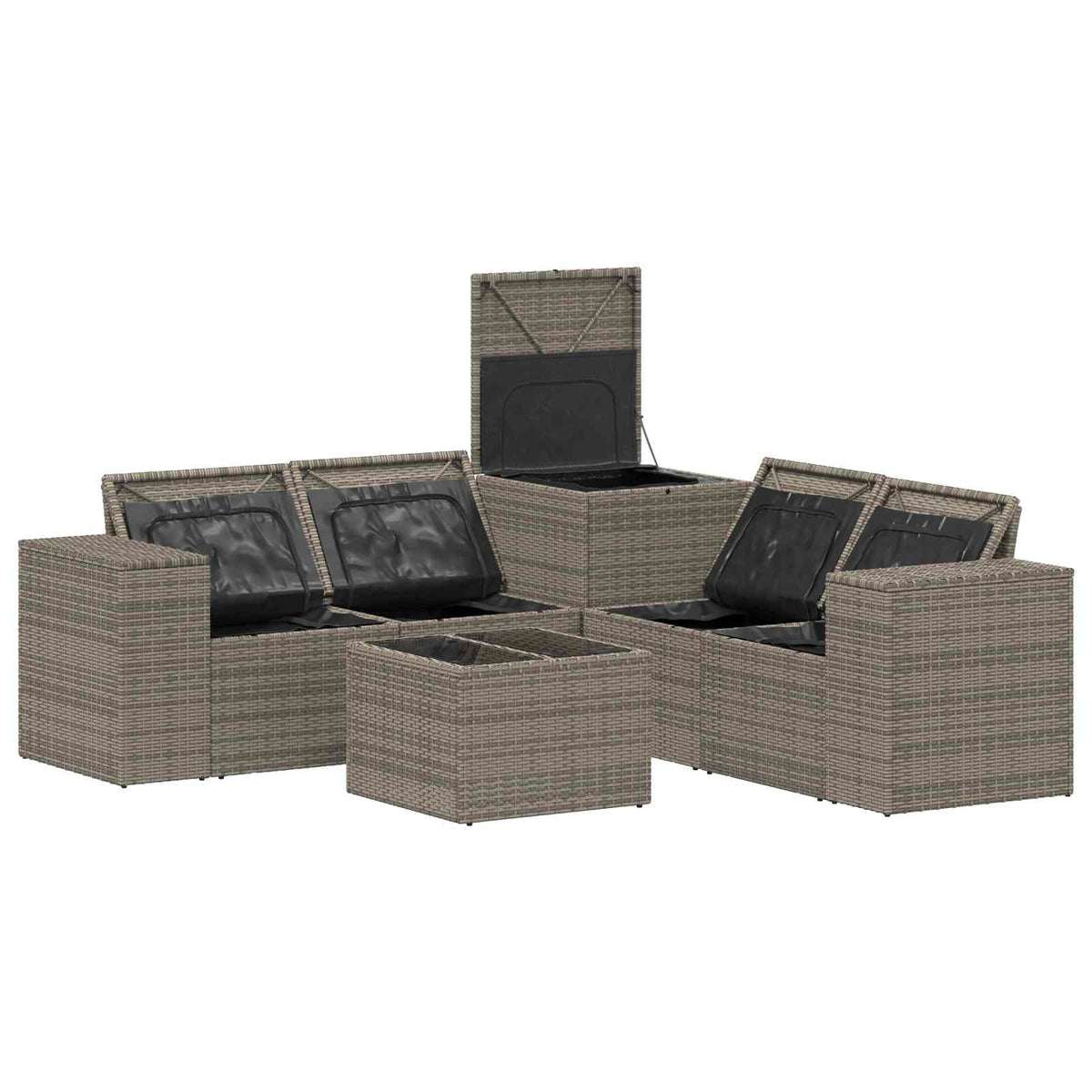 Sofa Set 6 stk. Grau und Dunkelgrau 55 x 55 x 37 cm