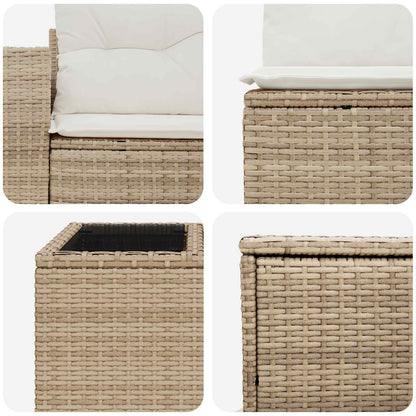 Sofa Set 6 stk. Beige und Cremeweiß 55 x 55 x 37 cm