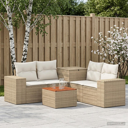 Sofa Set 6 stk. Beige und Cremeweiß 55 x 55 x 37 cm