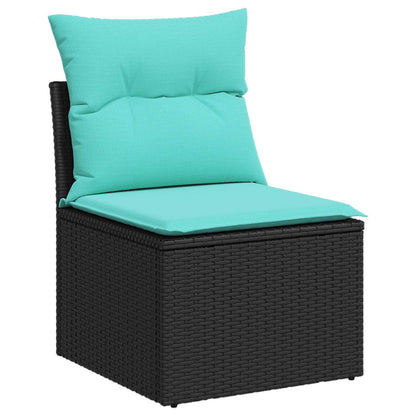 Sofa Set 6 stk. Schwarz und Blau 55 x 55 x 37 cm