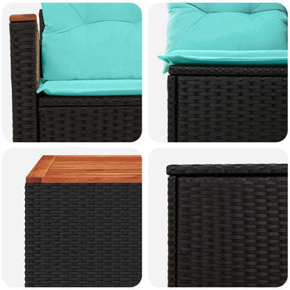 Sofa Set 6 stk. Schwarz und Blau 55 x 55 x 37 cm