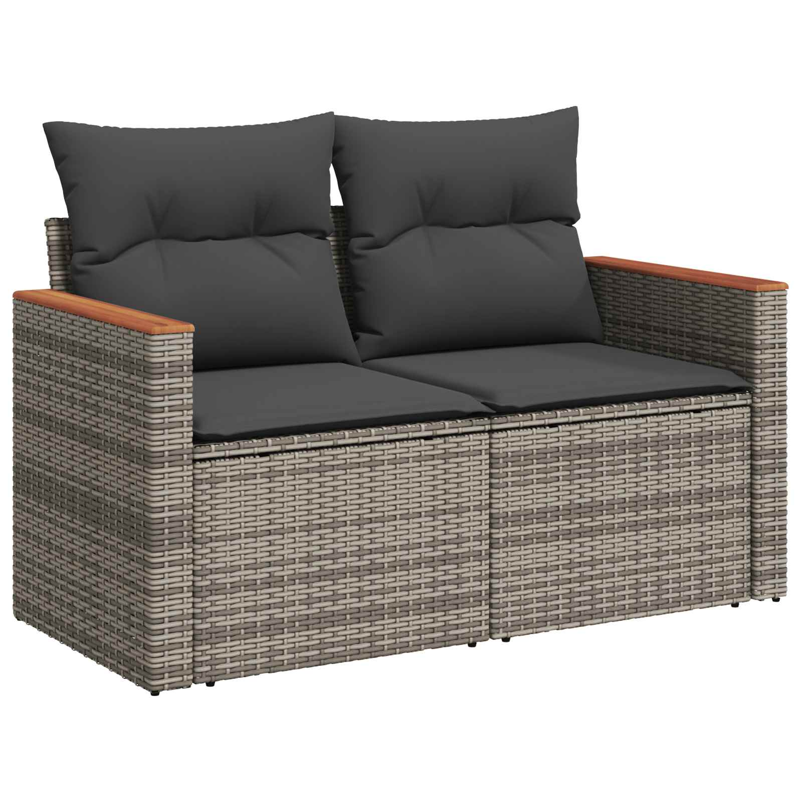 Sofa Set 6 stk. Grau und Dunkelgrau Polyrattan und Stahl