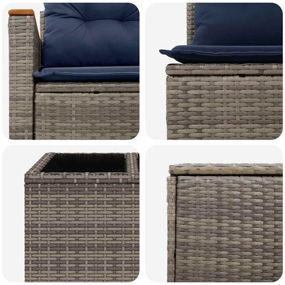 Sofa Set 6 stk. Grau und Marineblau 55 x 55 x 37 cm