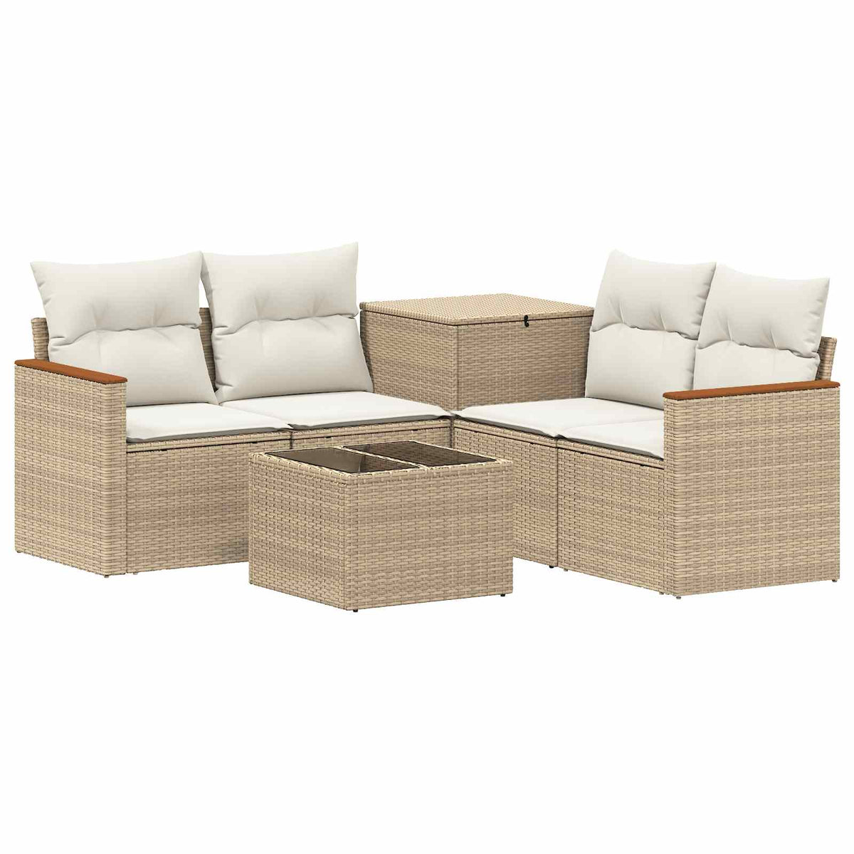 Sofa Set 6 stk. Beige und Cremeweiß 55 x 55 x 37 cm