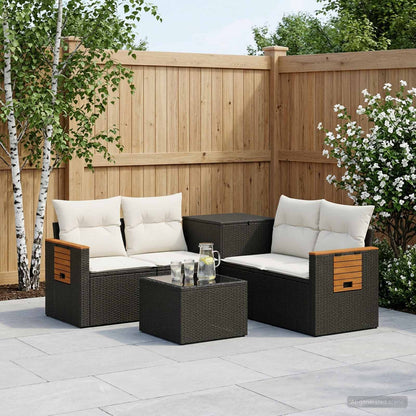 Sofa Set 6 stk. Schwarz und Cremeweiß 55 x 55 x 37 cm
