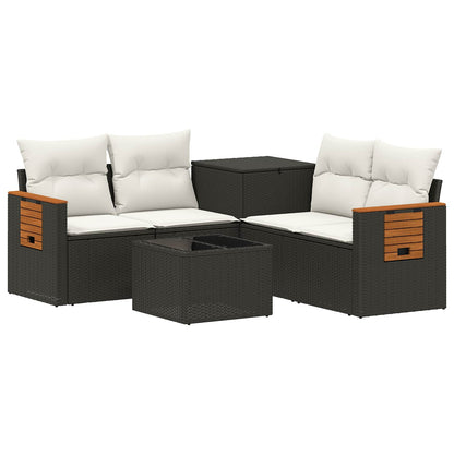 Sofa Set 6 stk. Schwarz und Cremeweiß 55 x 55 x 37 cm
