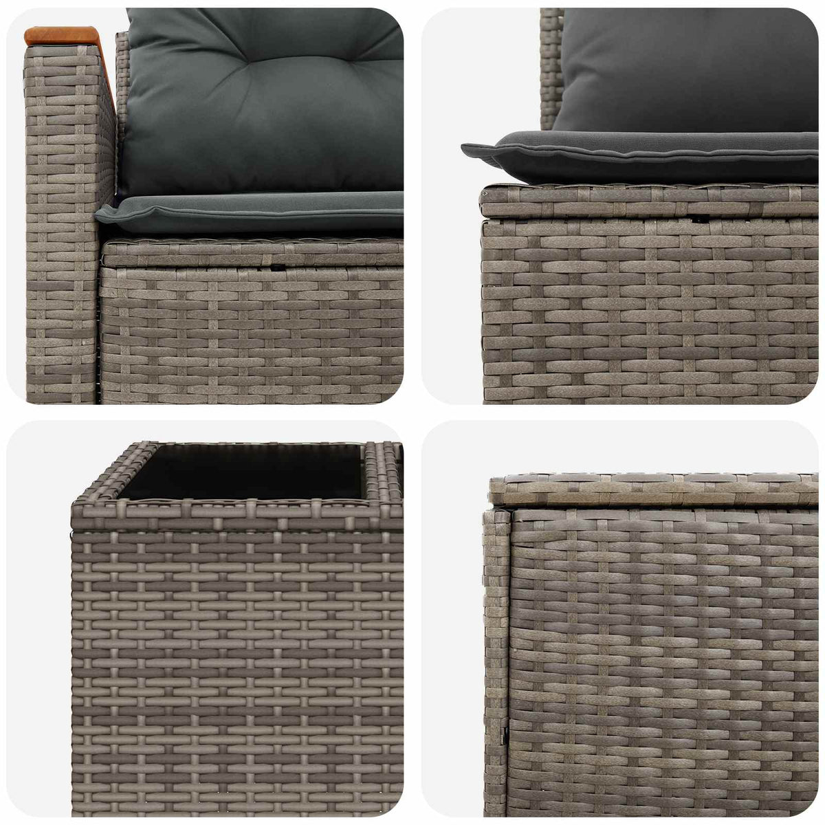 Sofa Set 6 stk. Grau und Dunkelgrau 55 x 55 x 37 cm