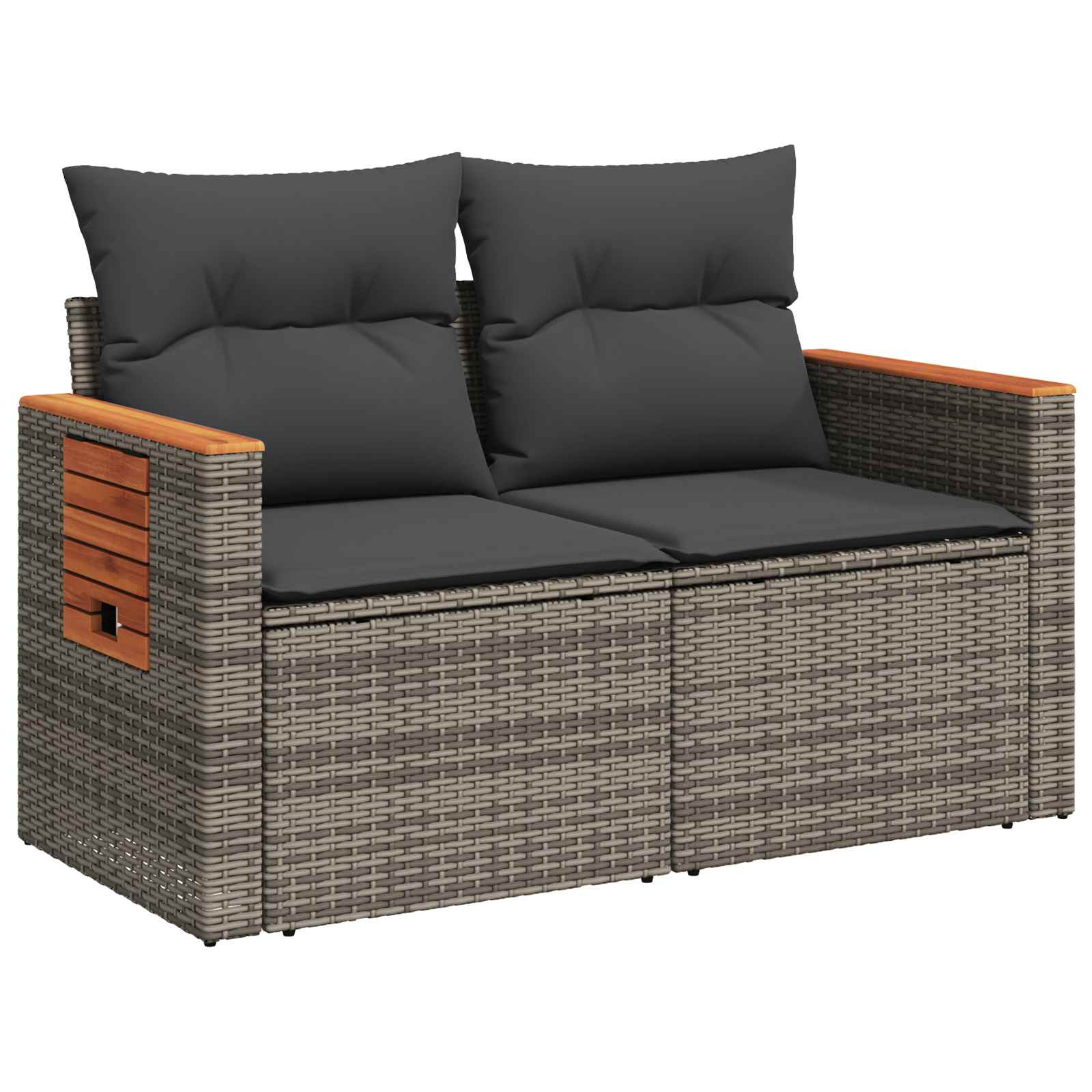 Sofa Set 6 stk. Grau und Dunkelgrau Polyrattan und Stahl