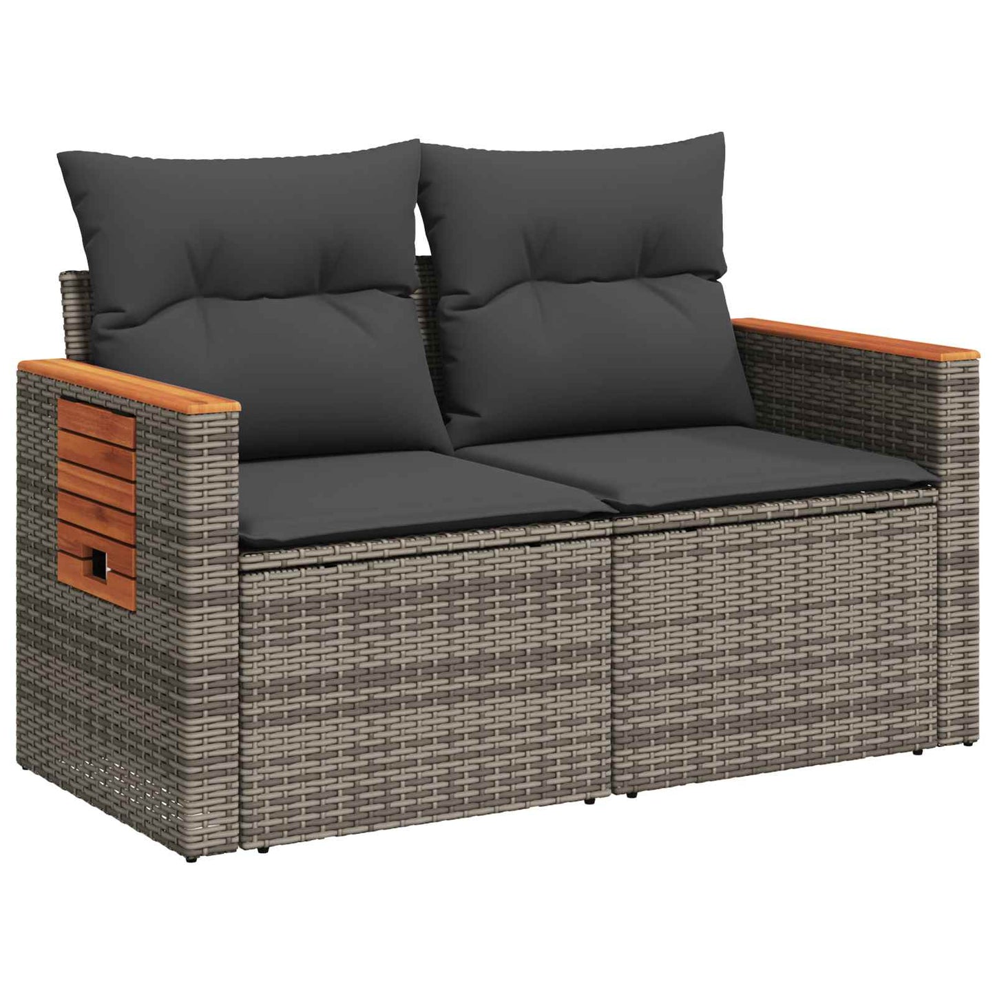 Sofa Set 6 stk. Grau und Dunkelgrau Polyrattan und Stahl