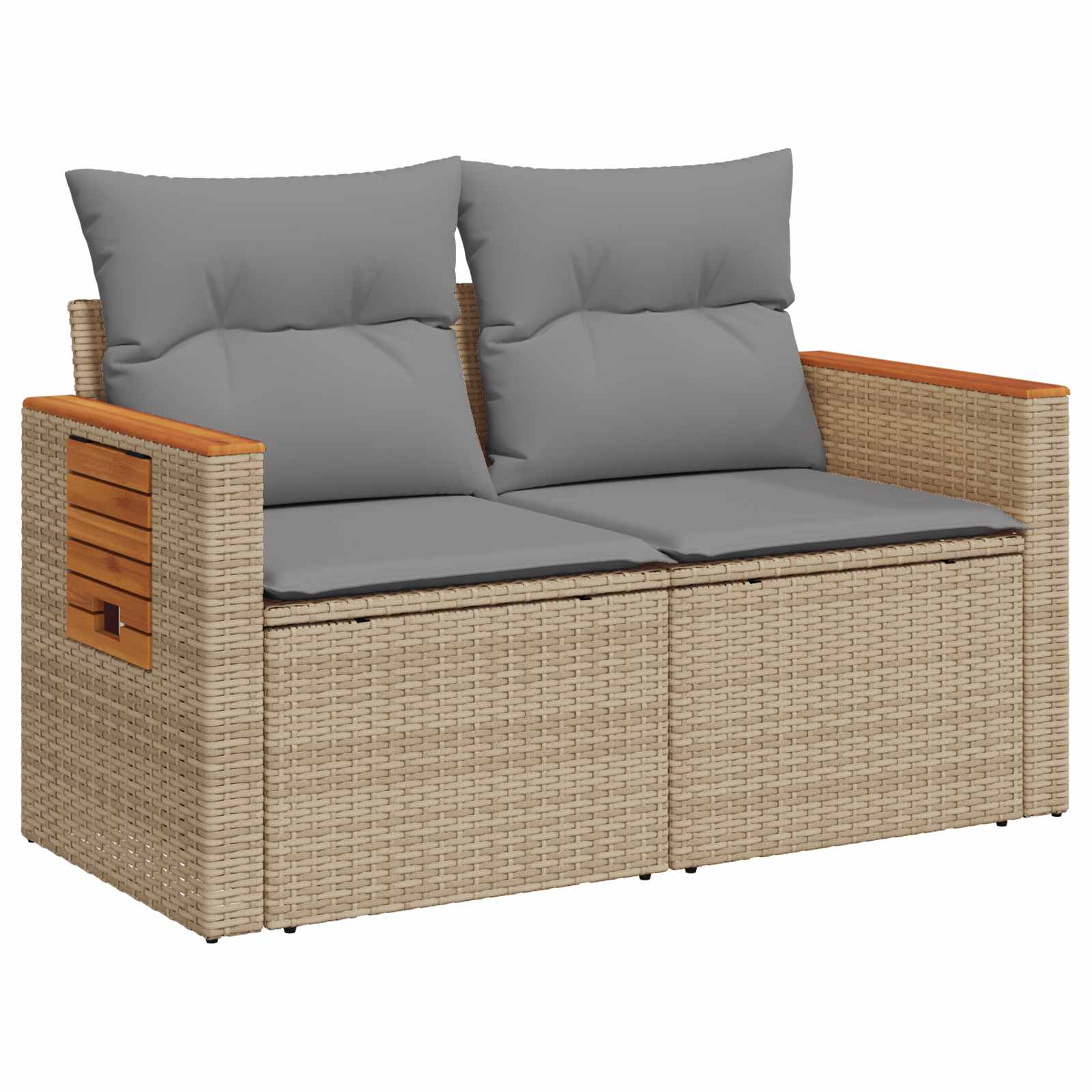 Sofa Set 6 stk. Beige und Hellgrau Polyrattan und Stahl