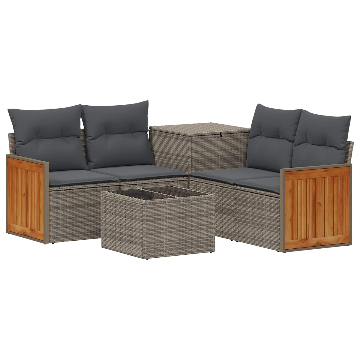 Sofa Set 6 stk. Grau und Dunkelgrau 55 x 55 x 37 cm