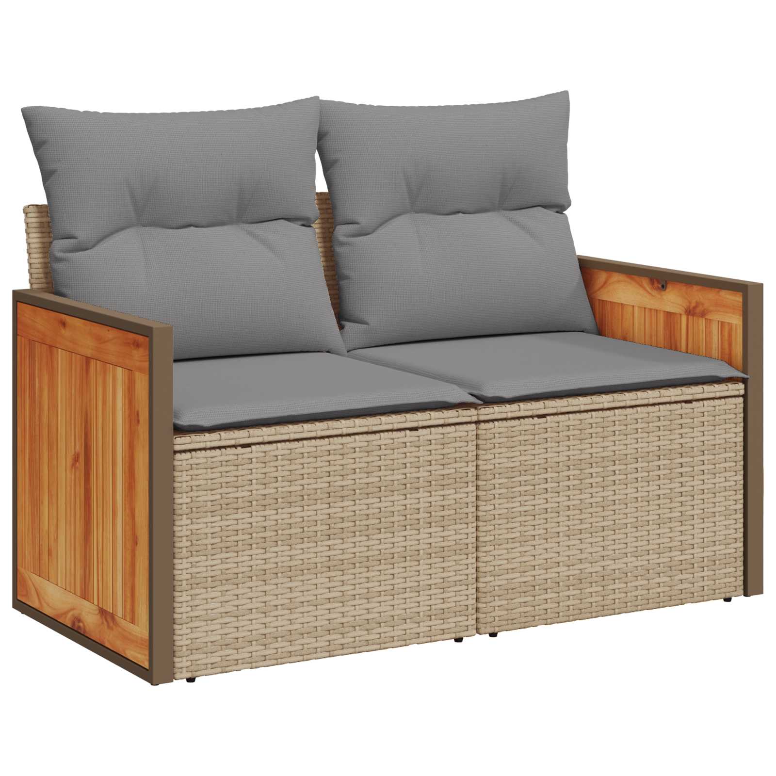 Sofa Set 6 stk. Beige und Hellgrau Polyrattan und Stahl